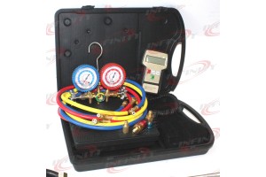 AC Manifold Gauge Set R134a R22 R12 HVAC W/ Digital Refrigerant Charging Scale 